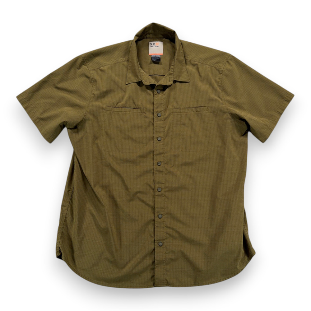 511 Tactical Shirt Adult EXTRA LARGE Green Ripstop Utility Outdoor Workwear
